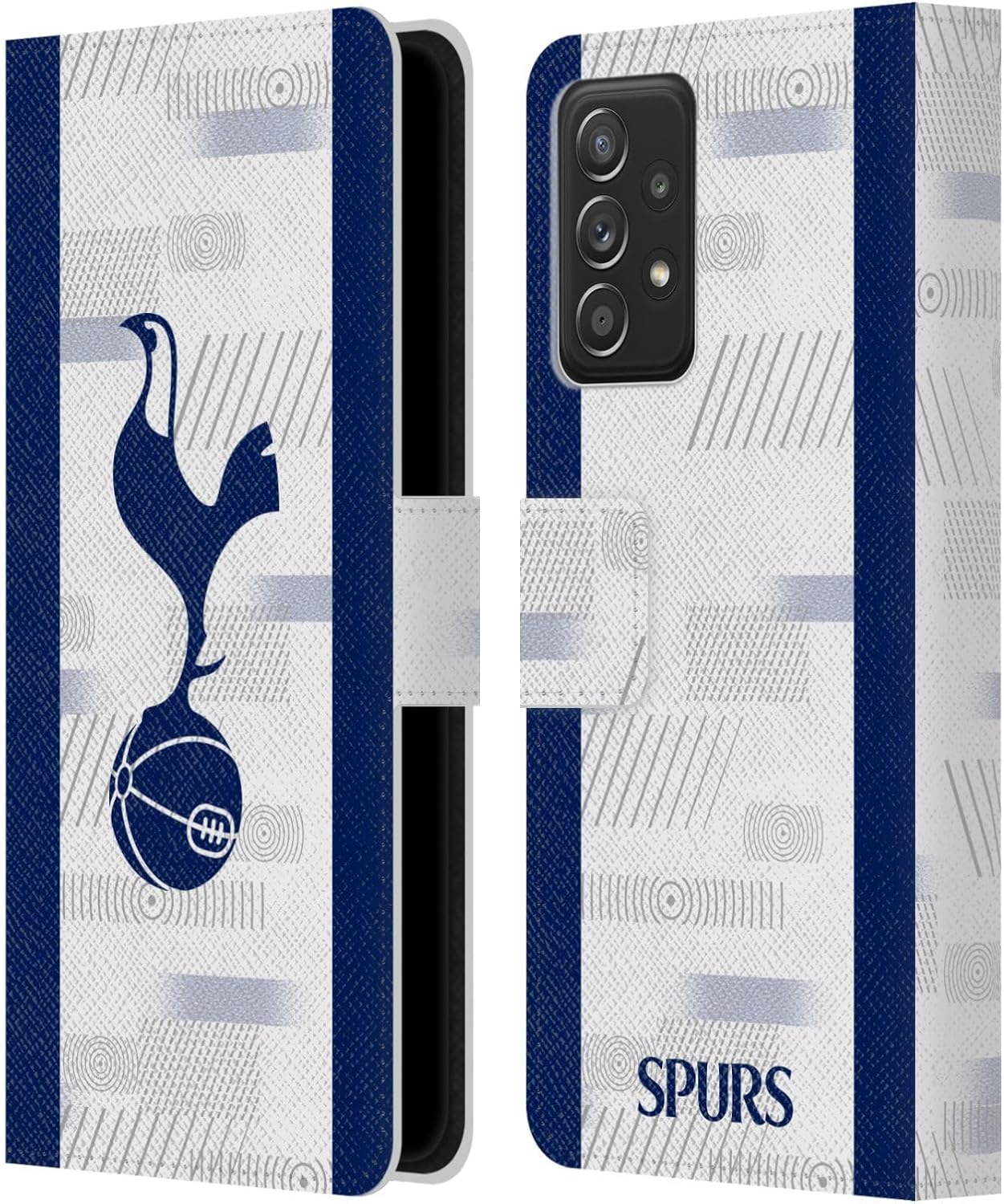 Head Case Designs Officially Licensed Tottenham Hotspur F.C. White 2023/24 Badge Leather Wallet Case Compatible with Galaxy A52 / A52s / 5G (2021)