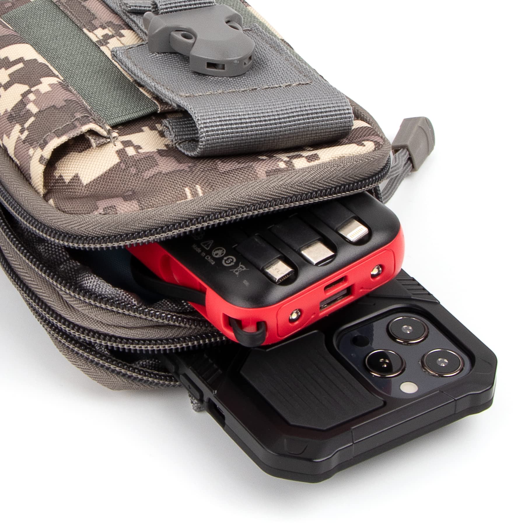 Abcsea 1 Pochette Tactique Multifonction Molle, Pochette Pour Gadget, Ceinture Tactique Pour Randonnée, Camping, Sports (camouflage CP