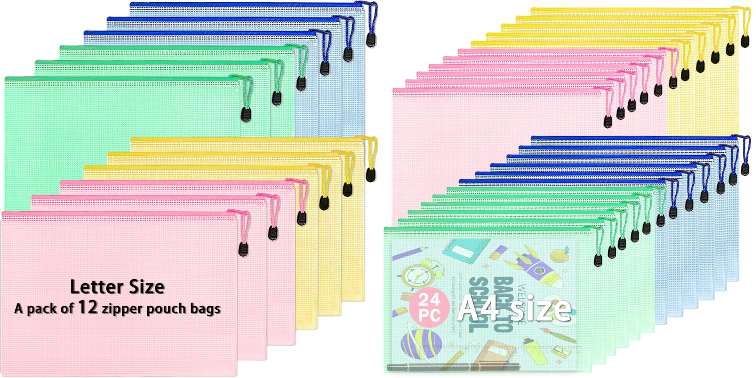 Qualsen12pcs Mesh Zipper Pouch and 24pcs Mesh Zipper Pouch