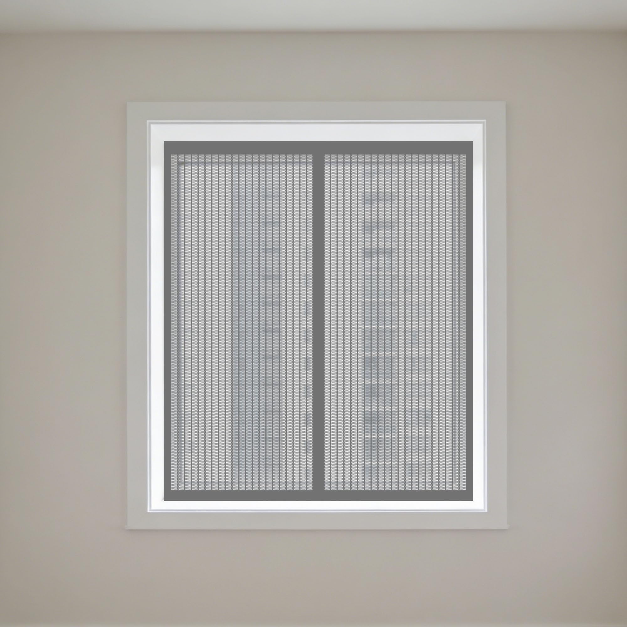Fenêtre Moustiquaire Magnétique 180x160 cm Rideau Amovible Gris