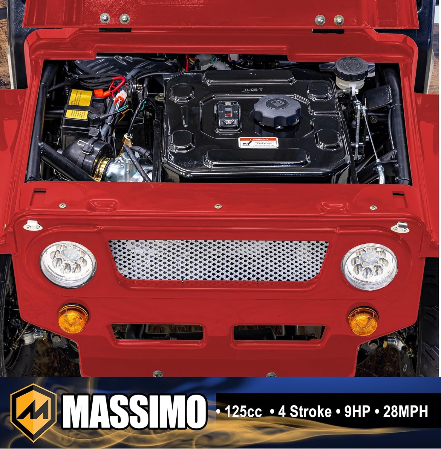 Massimo Motor Mini 125 Go Kart 125cc, Off-Road, ATV,UTV, 3-Speed, Semiautomatic- New (Red)