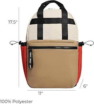 VOORAY Katie Backpack with Padded Laptop Sleeve, 19L, Camel Color Block