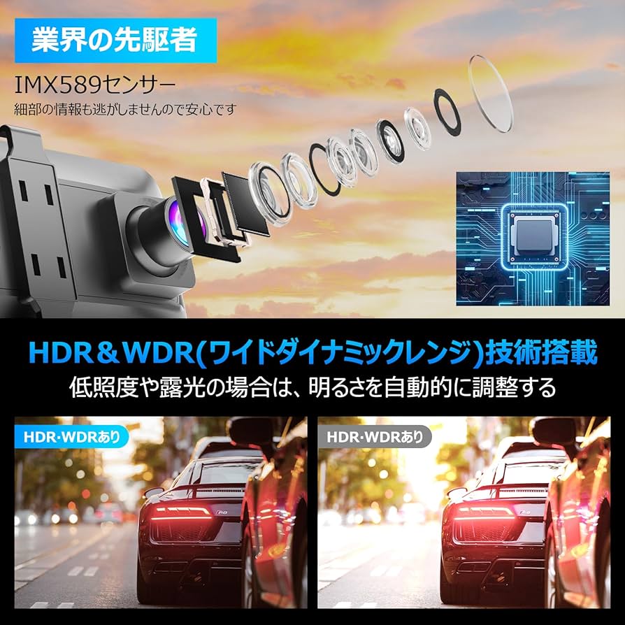 Amazon.co.jp: 【4K・ADAS 運転補助・64GBカード付き・12インチ