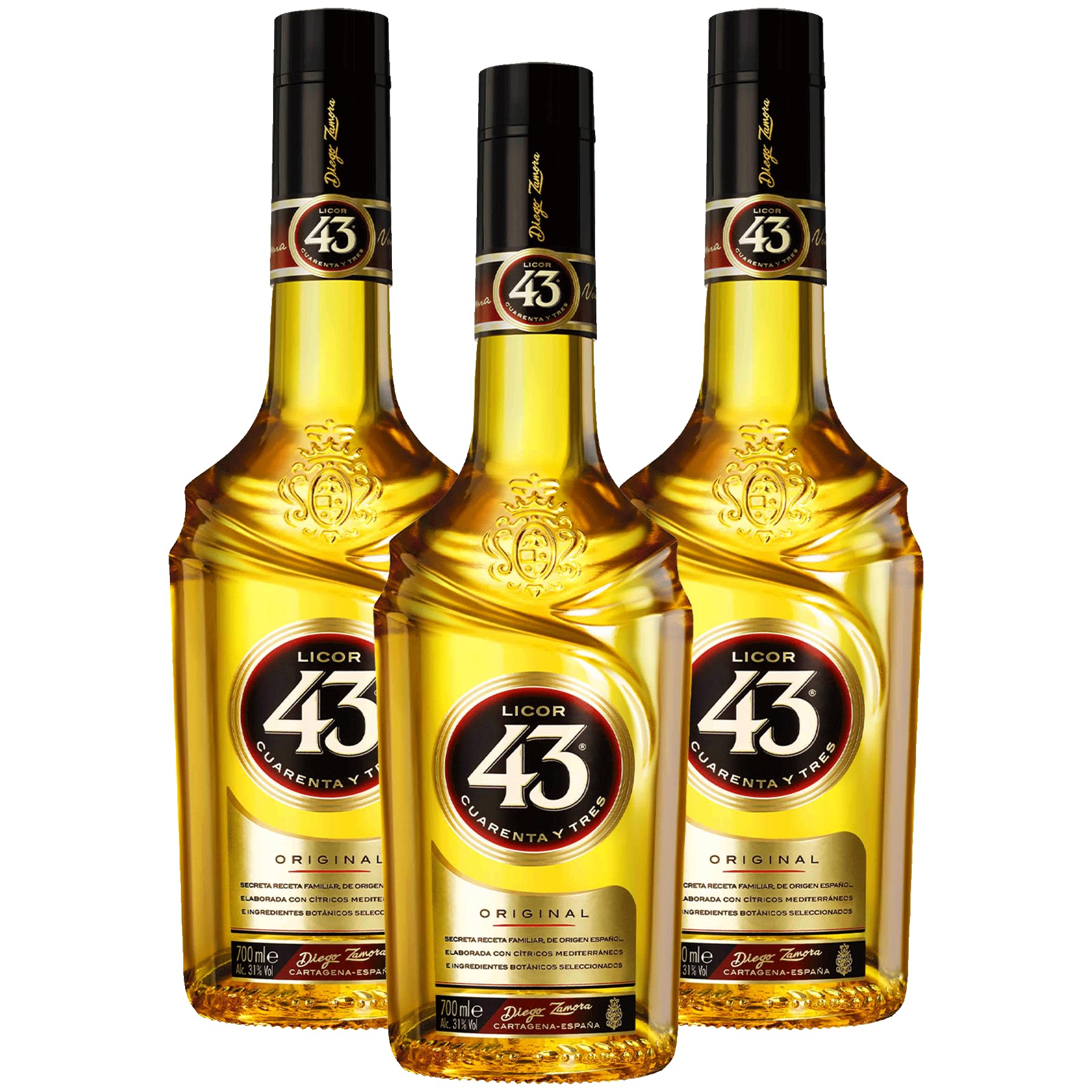 Licor 43 Original 31% (3x 0,7 l) - der sensationell milde, goldene Likör aus Spanien