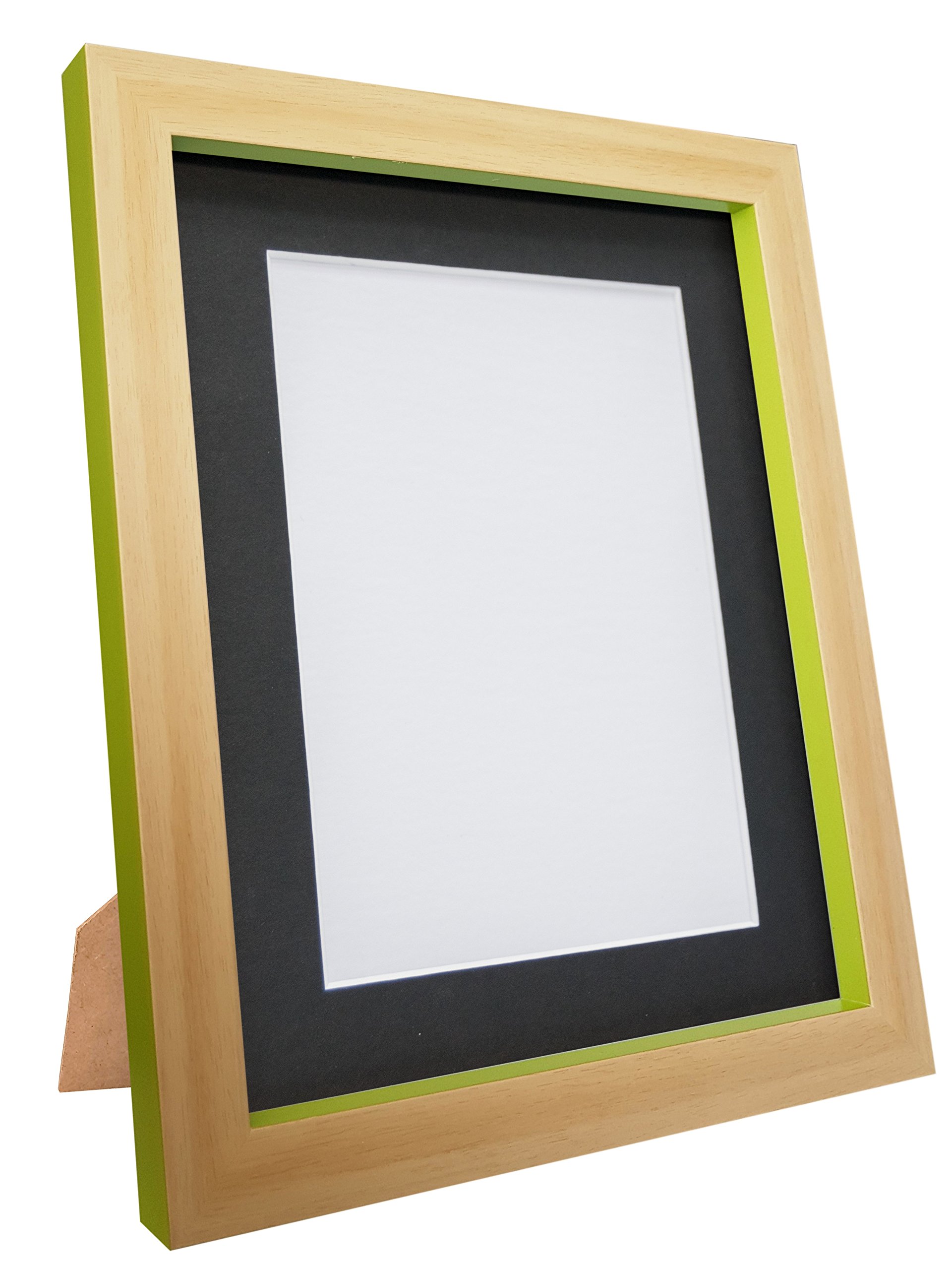 Magnus Beech Picture Photo Frame, Green with Black Mount, 40 x 30 cm Image Size 12 x 8 Inch