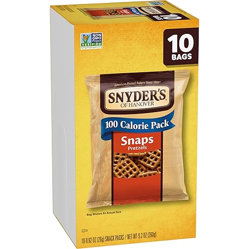 Miniatura 9 de Snyder's of Hanover Pretzels, Snaps 100 paquetes de calorías, paquete múltiple de 10 unidades