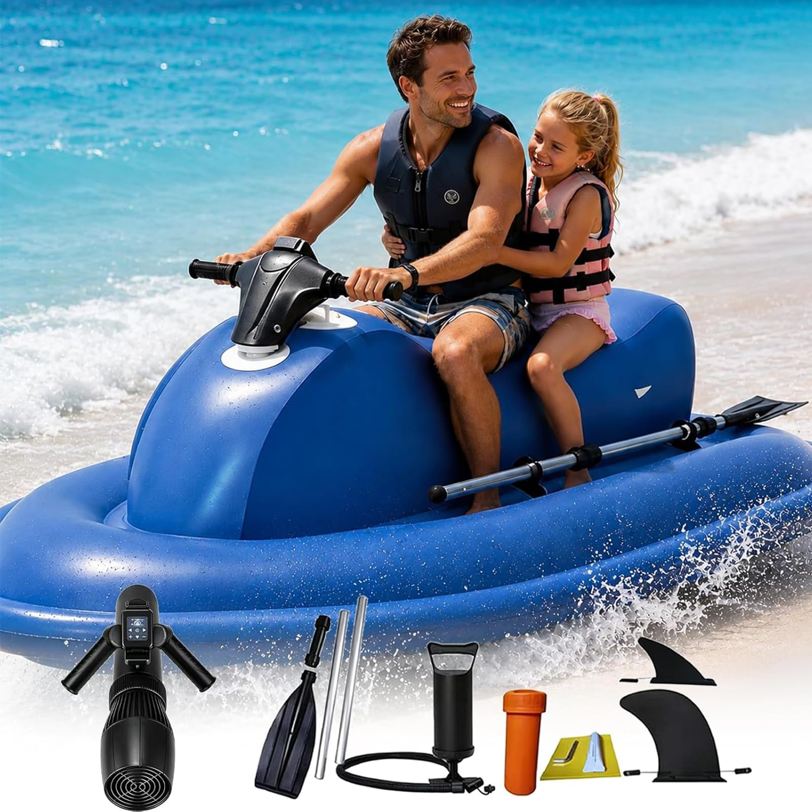 Motor 500w/700w Brushless Moto De Agua Hinchable, Propulsor AcuáTico, Lancha Hinchable Electrica De Verano 150/200kg, Profundidad 30 M, Potente HéLice para Surf, Pesca Y Buceo para Adulto