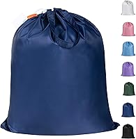 Vista 15 de Polecasa - Bolsa de lavandería pequeña y resistente de 21 x 24 pulgadas, con tela de 3.8 oz/yd², asas y cordón ajustable, fácil de llevar, ideal Rosa