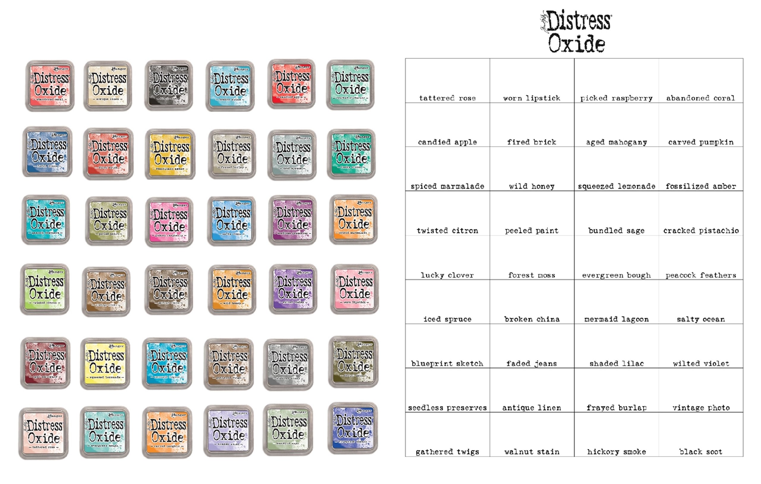 Ranger Distress Ink Color Chart Tim Holtz Distress Oxide Ink Pads (New