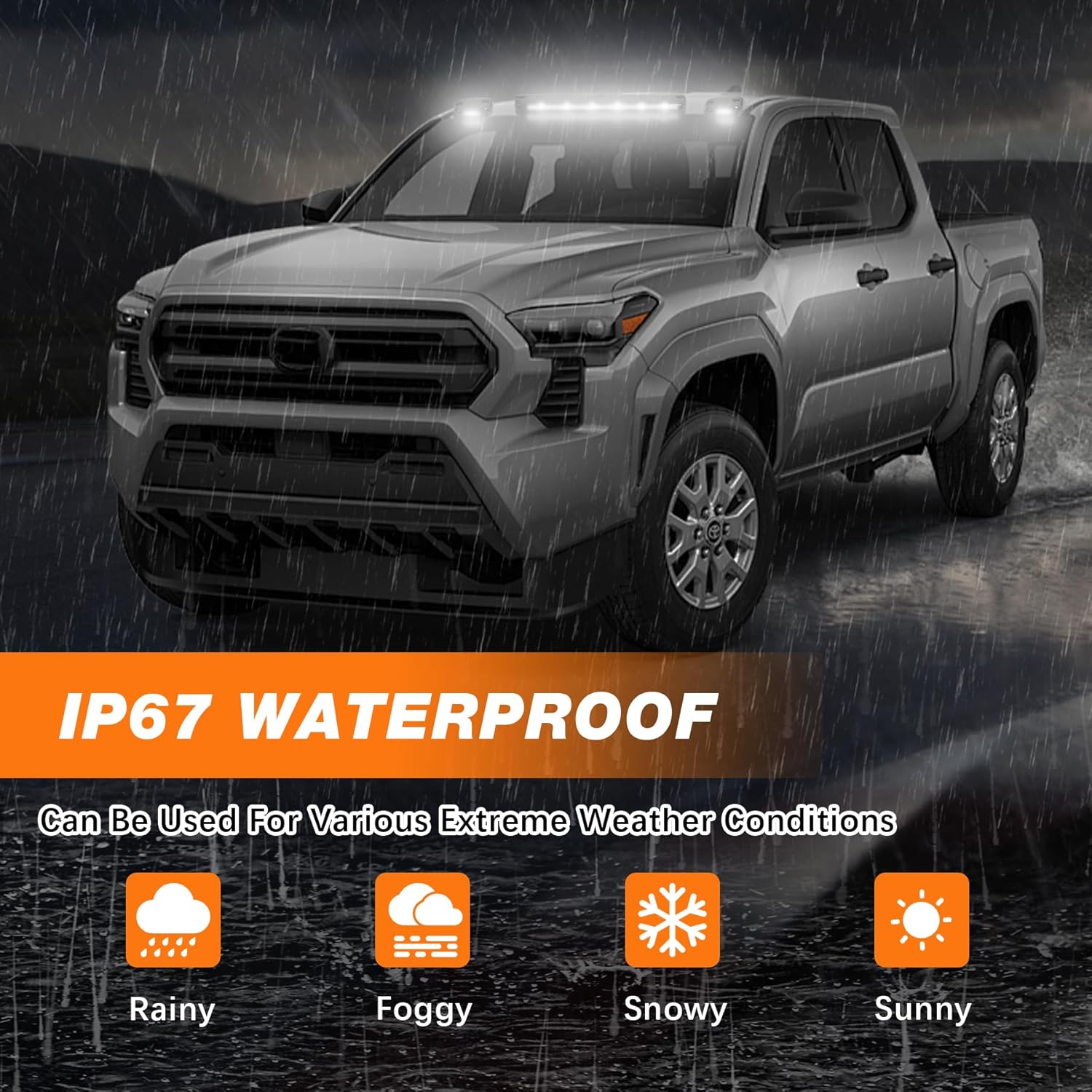 3Pcs LED Cab Marker Lights, Smoked Lens White Cab Roof Clearance Lights Compatible with Silverado/Sierra 1500 2500 2500HD 3500 3500HD 2014 2500HD 3500HD 2007-2013 (Smoked White)