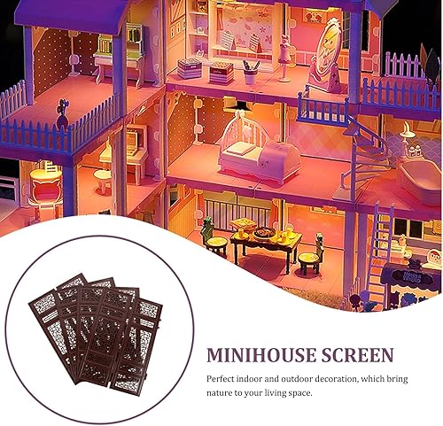 Miniatura 6 de ibasenice 2 juegos de divisores de habitación para casa de muñecas, pantalla de tocador, paneles plegables, muebles de casa de muñecas, pantalla