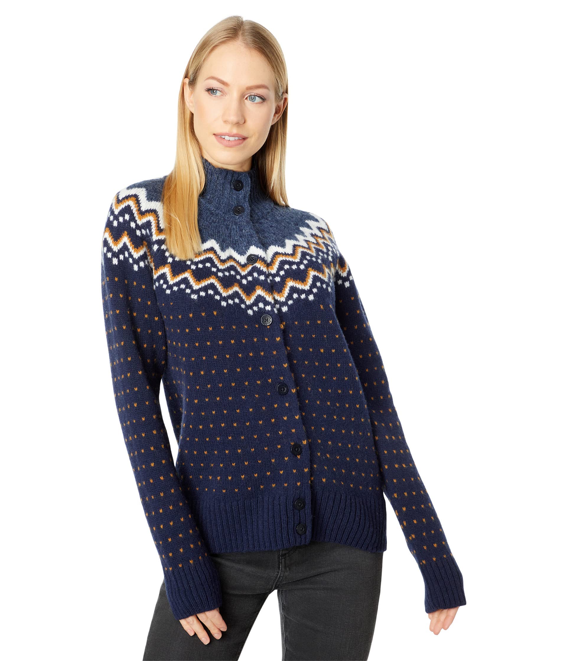 Fjällräven F84148-555 Övik Knit Cardigan, Women, Dark Navy, M