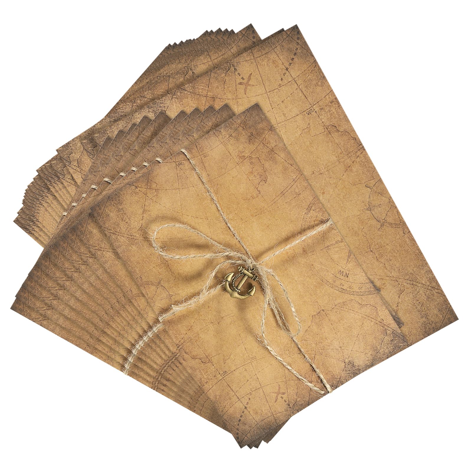 PATIKIL Vintage Gift Card Envelopes Set, 10 Set 150 G V Flap Christmas Card Envelope with Letter Rose Boat Accessories for Birthday Wedding, Retro