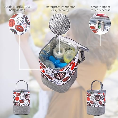 Miniatura 2 de GOGOSO Bolsa para biberones con enfriador de bolsa de hielo, bolsa aislada para mamá que trabaja, enfriador de leche materna para hasta 4 botellas