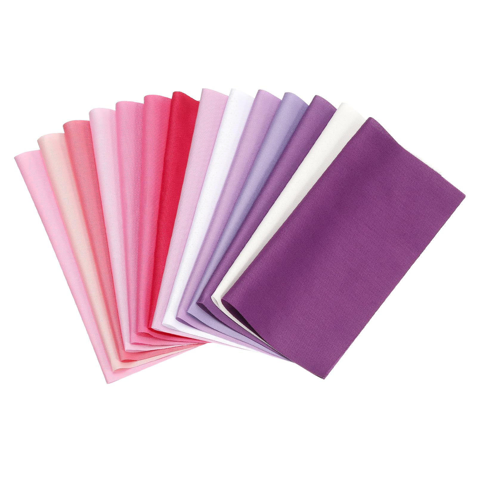 PATIKIL Cotton Fabric Bundles, 14Pcs 8 x 8 Inch Fat Quarter Solid Color Precut Fabric Squares for Sewing Patchwork Quilting DIY Crafts, Pink/Purple White