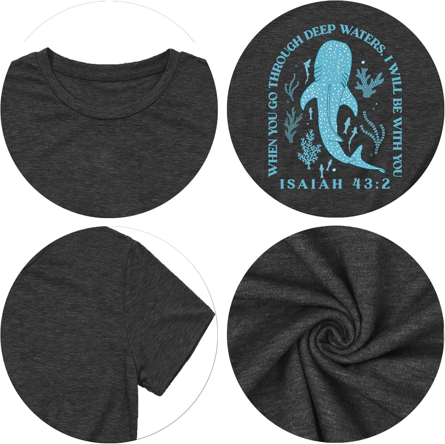 Christian Shirts for Women Religious Faith Shirt Boho Wildflowers Tshirt God Graphic Long Sleeve Tops - Image 6