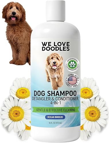 Champú, acondicionador y desenredante para perros, el mejor champú para Goldendoodles, caniches y garabatos, pelo de mascotas, hipoalergénico, sin