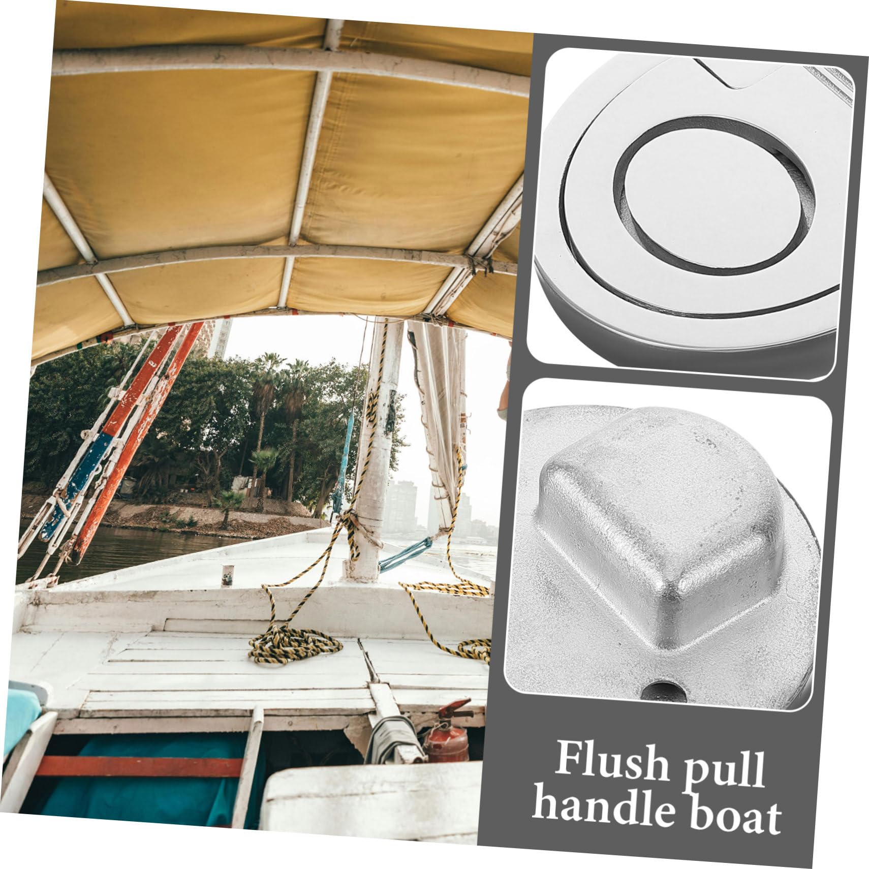 Happyyami Zuglasche Für Yacht-Hardware Verriegelung Für Marineboote Bodenverriegelungen Für Boote Luke Schließfach Lukenzug Spülzüge Für Marineboote Bodenziehgriff Rostfreier Stahl Silver