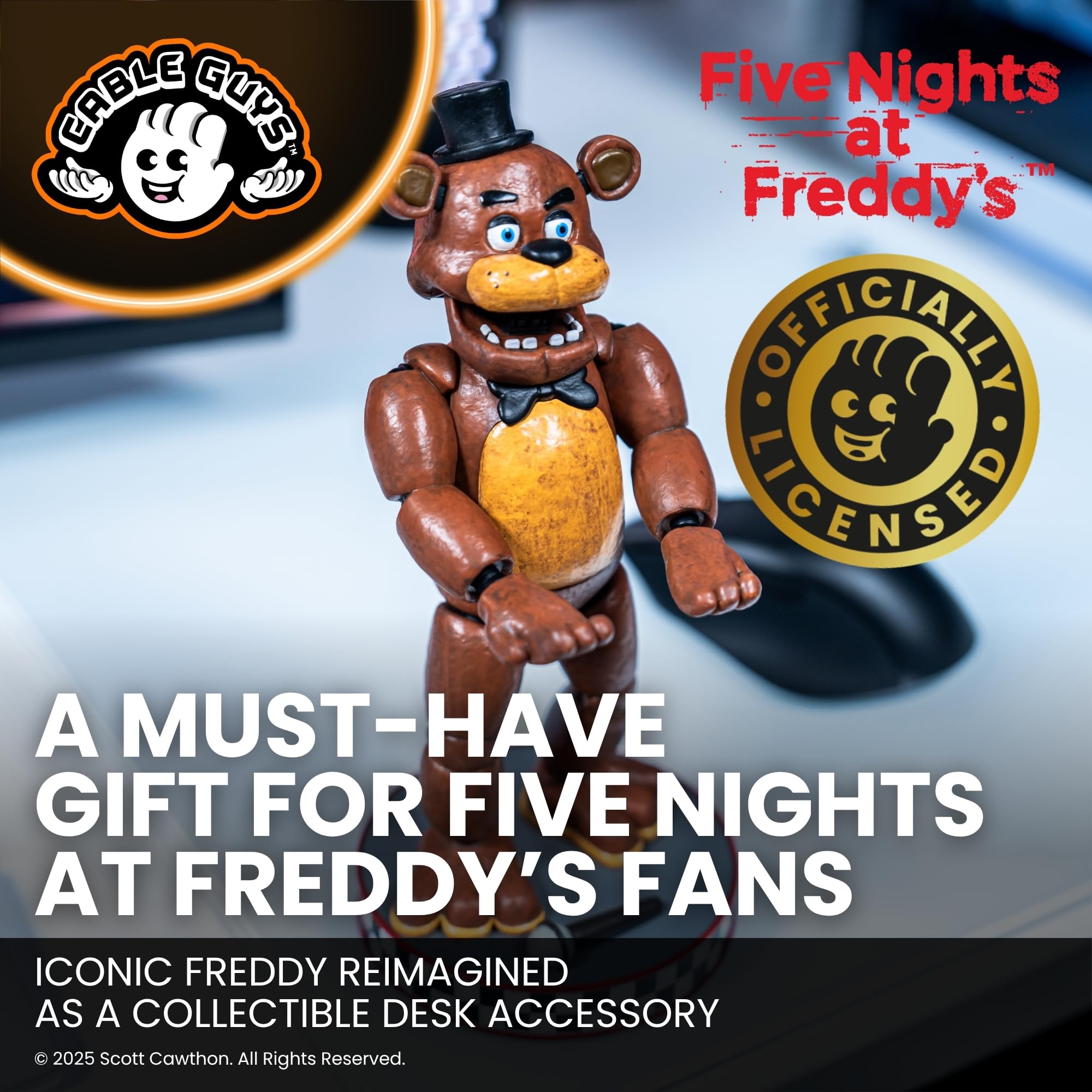Cableguys Five Nights at Freddy's Freddy Controller Halter & Handy Ständer - Gaming Zubehör für Schreibtisch-Setup, Ständer Kompatibel mit Xbox-, PlayStation- & den meisten Standard-Controllern