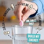 Construisez mon Energy Comprimés effervescents avec Ginseng, L-Theanine, Vitamine B6, Vitamine B12, Tous les jours Energy Supplément de soutien, Comprimés végétaliens dissolvables, Arôme de fruits tropicaux (30 Compte)