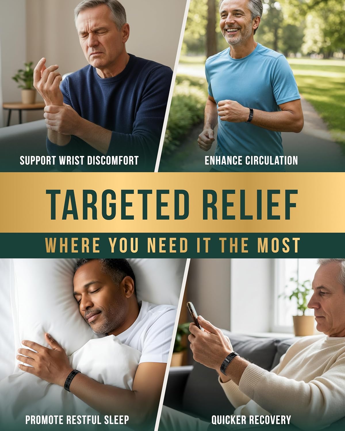 MagnetRX® 3X Strength Magnetic Bracelets for Men – Effective Titanium Mens Magnetic Bracelet – Premium Fold–over Clasp & Adjustable Length with Sizing Tool & Gift Box (Black) - Image 6