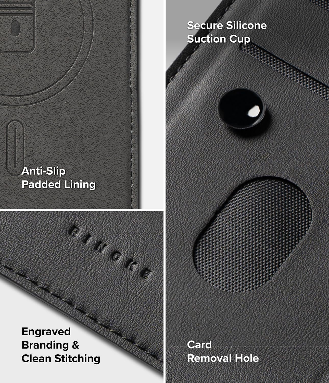 Ringke Porte-Carte Magnétique pour Samsung Galaxy Z Fold 8 Ultra | Folio Grip Wallet Magnetic Black, Portefeuille Magnétique, Téléphone Pochette Cartes, Cuir PU Premium, Multifonctionnelle