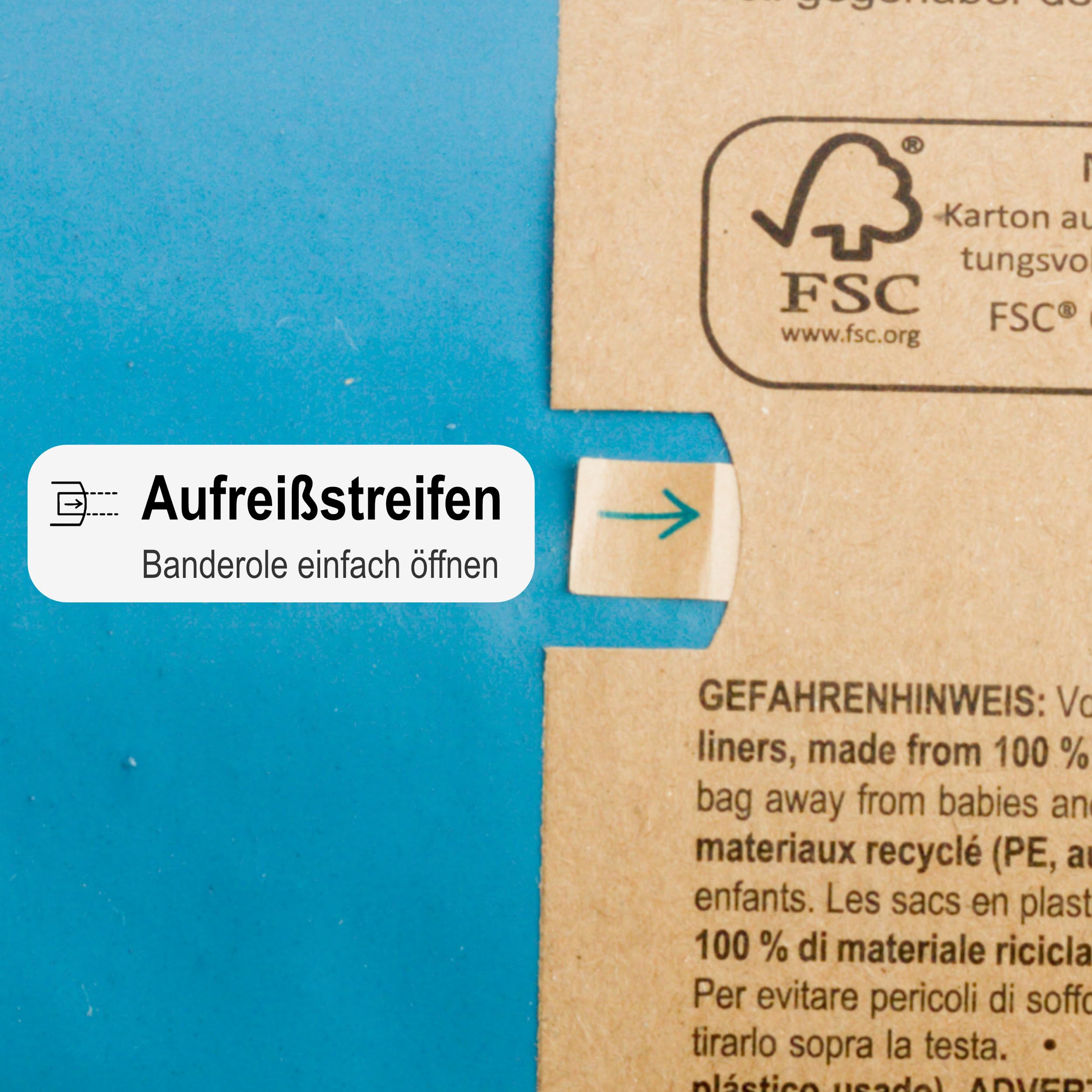 TSP worki na śmieci do dużych obciążeń 120 l – wykonane z co najmniej 90% odpadów konsumenckich (PE) – certyfikat Blauer Engel – karton 200 szt. – bardzo odporne na rozerwanie (70 μm) – 70 x 110 cm
