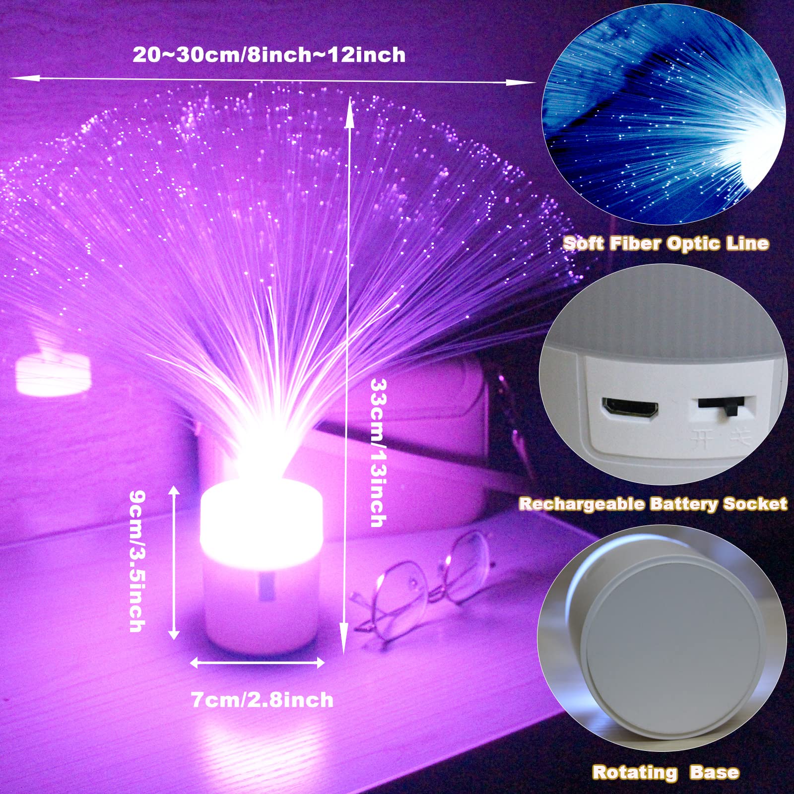 Amazon.co.jp : DGLIANYA 回転光ファイバーランプ ロマンチック ナイト