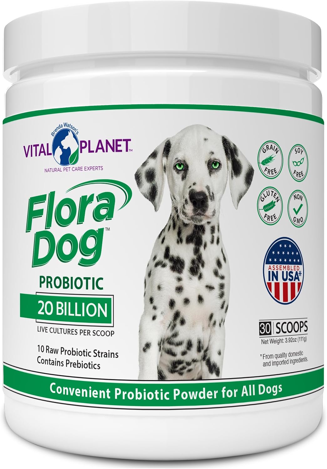 Vital Flora Dog Probiotic Powder Supplement with