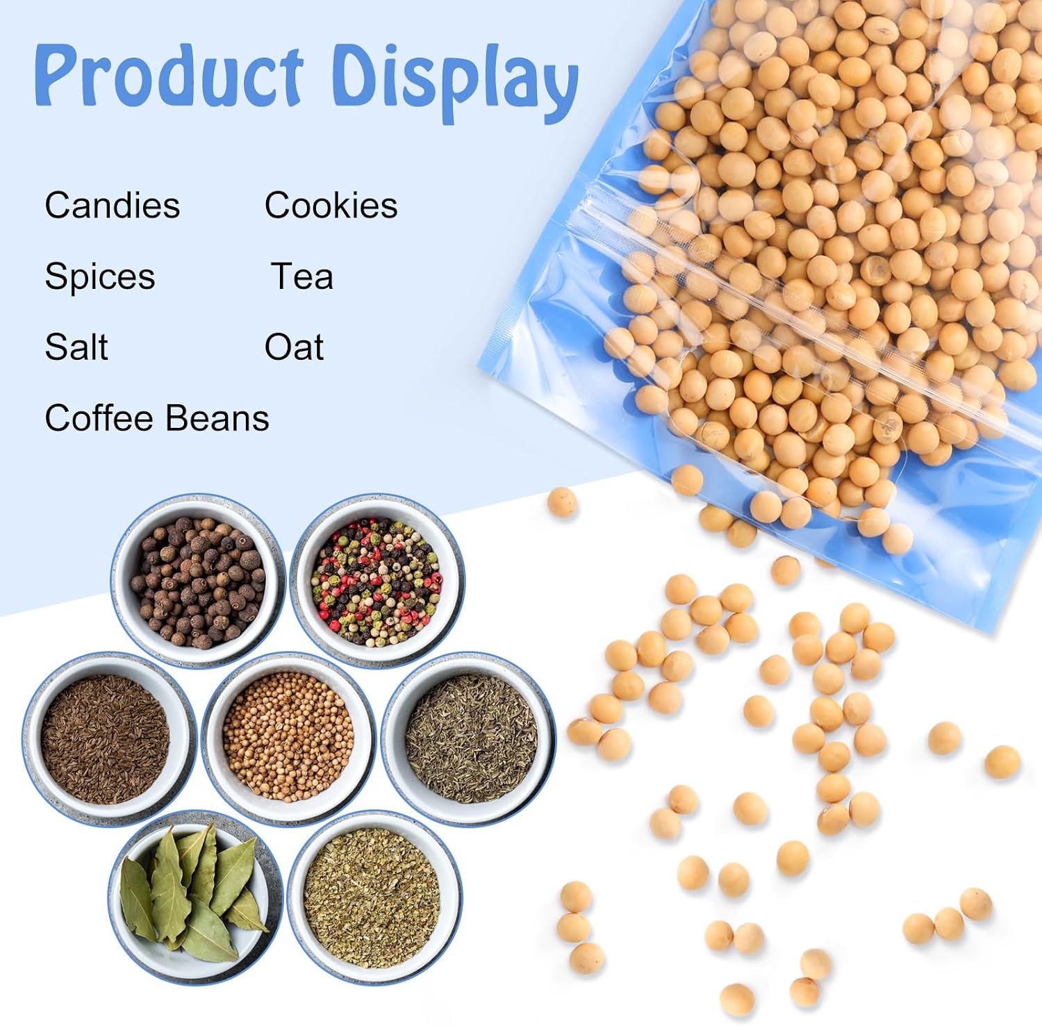 Sinload 60 Pcs Plastic Gift Bag Bulk 5.5 x 8.7 Inch Resealable Party Goodie Bag with Clear Window Color Favor Pouch with Handle for Home Birthday Wedding Party Candy Gift Wrap Supply(Clear) image 3