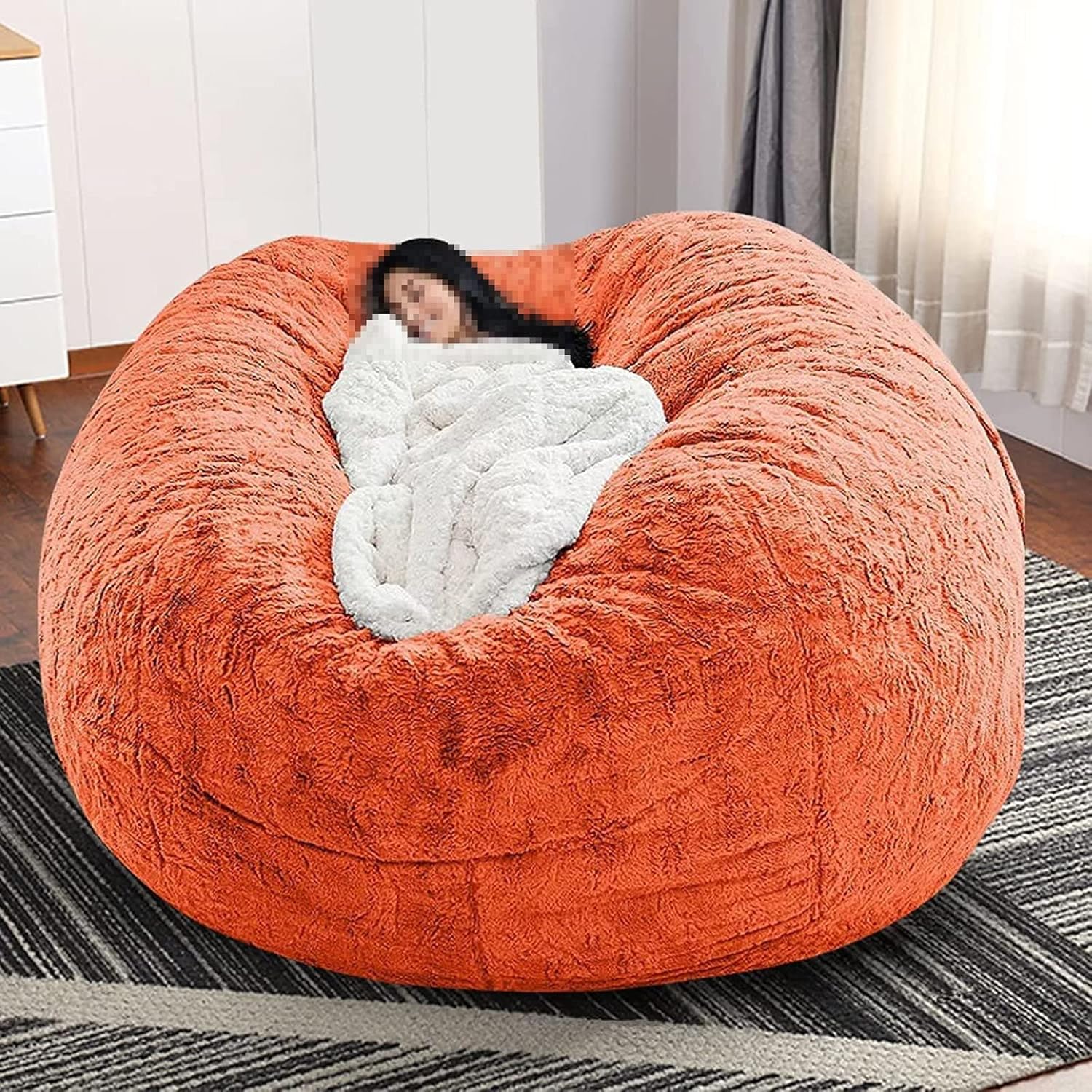 GiMLy Flannel Bean Bag Chair,21 Colors and 3 Sizes, Luxury Fluffy Bean