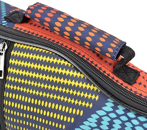 Miniatura 17 de CLOUDMUSIC Funda para ukelele - Mochila acolchada para soprano de 21 pulgadas (soprano, bordado de flores de pavo real azul)