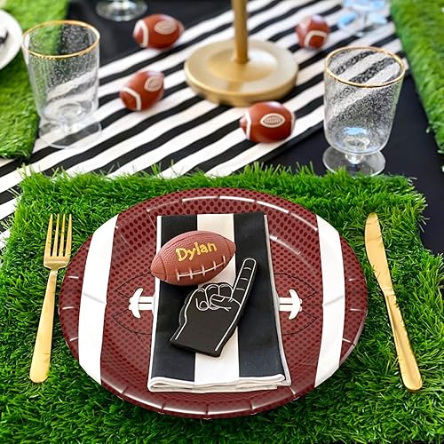 Miniatura 3 de AFZMON Superbowl - Platos de fiesta de fútbol 2024, paquete de 50 platos desechables de papel de 7 pulgadas, suministros para fiesta de cumpleaños