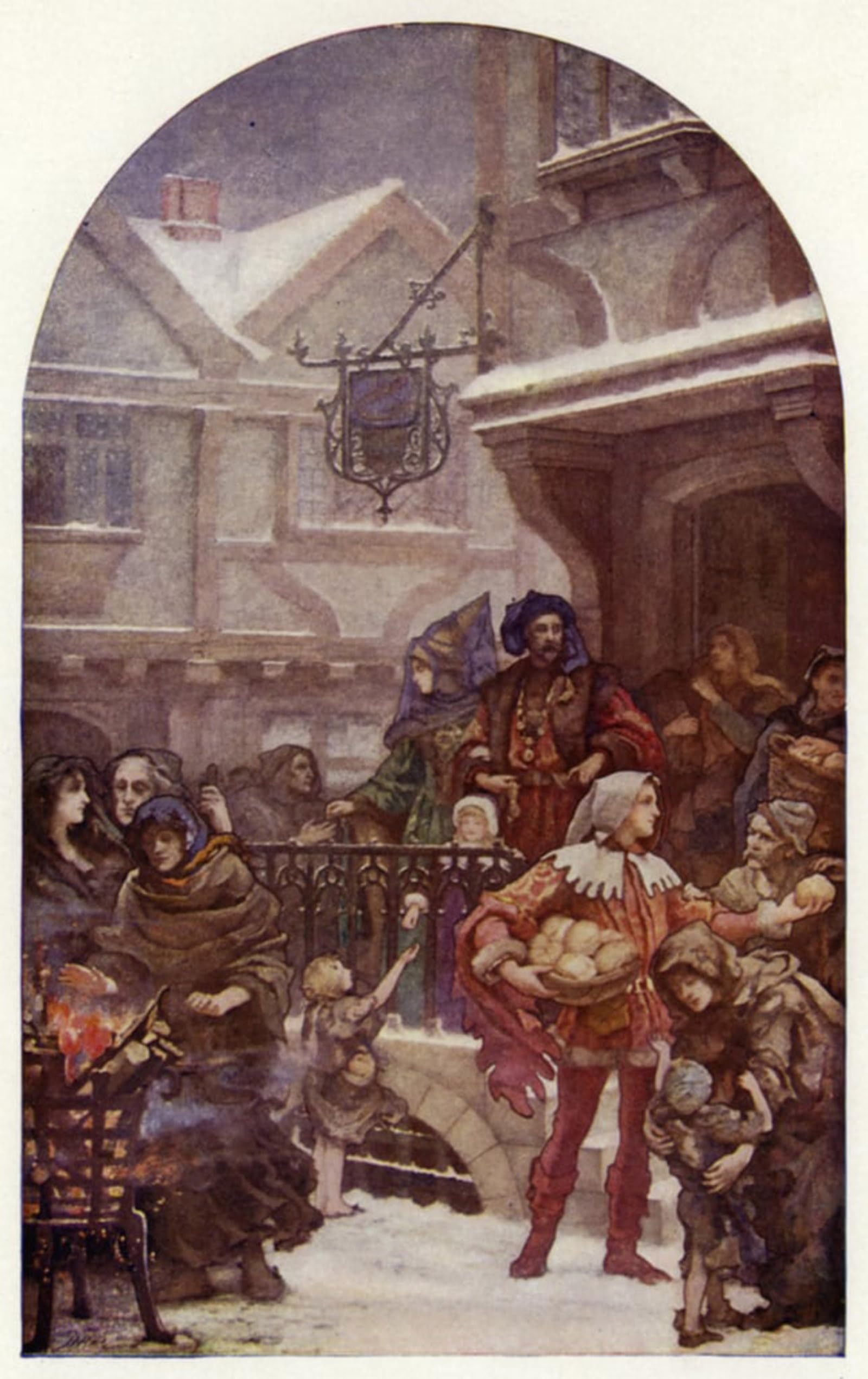 POSTERIIk Vintage Art Print Images Pictures Print Whittington and the Poor by Henrietta Rae Modern Colour Posters for Office Home Decor 60x90cm