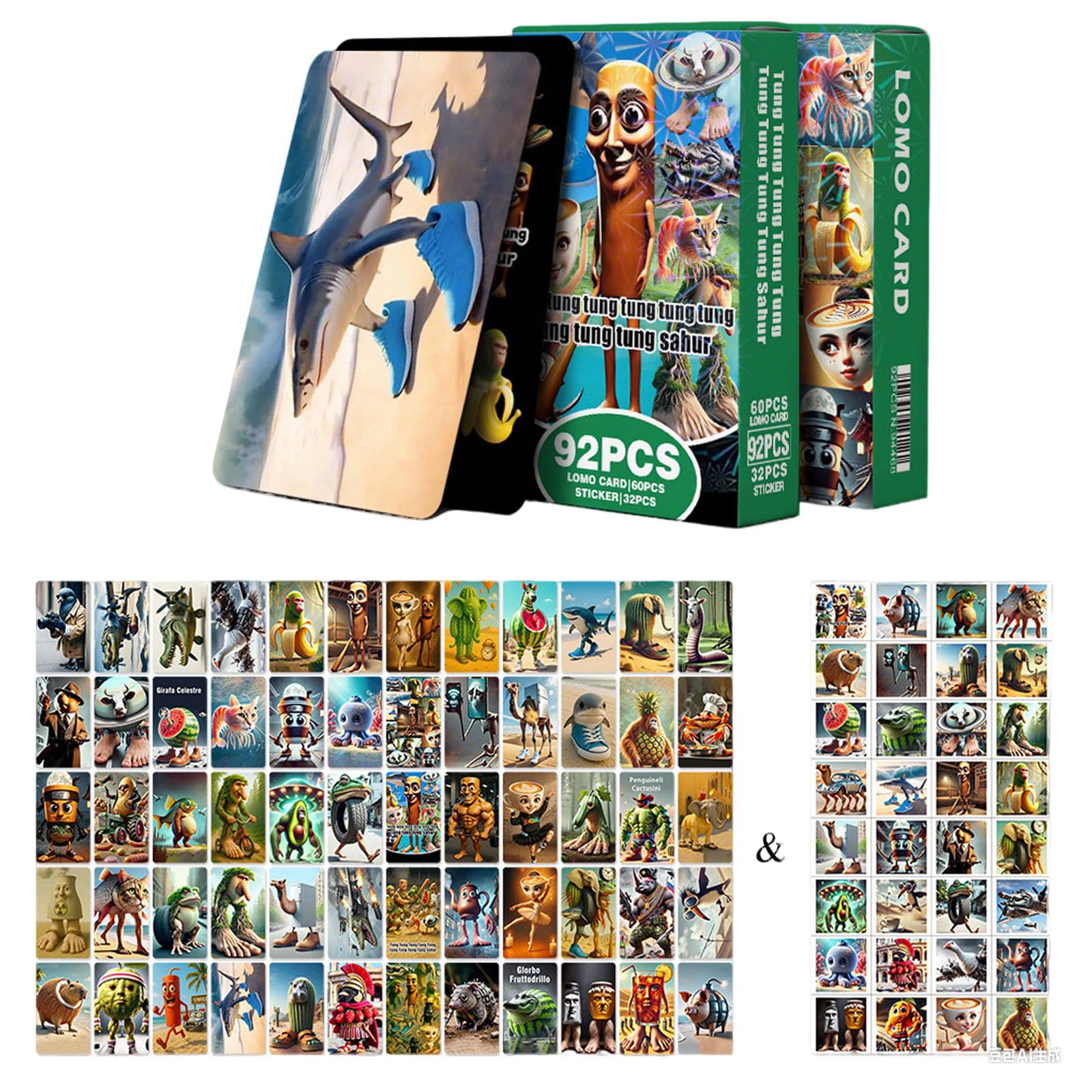 92 PCS Italian Brainrot Cards, Brainrot Card Game for Meme Lovers, Party Game with Characters, Fun Card Game for Teens and Adults, for Game Nights and Social Gatherings