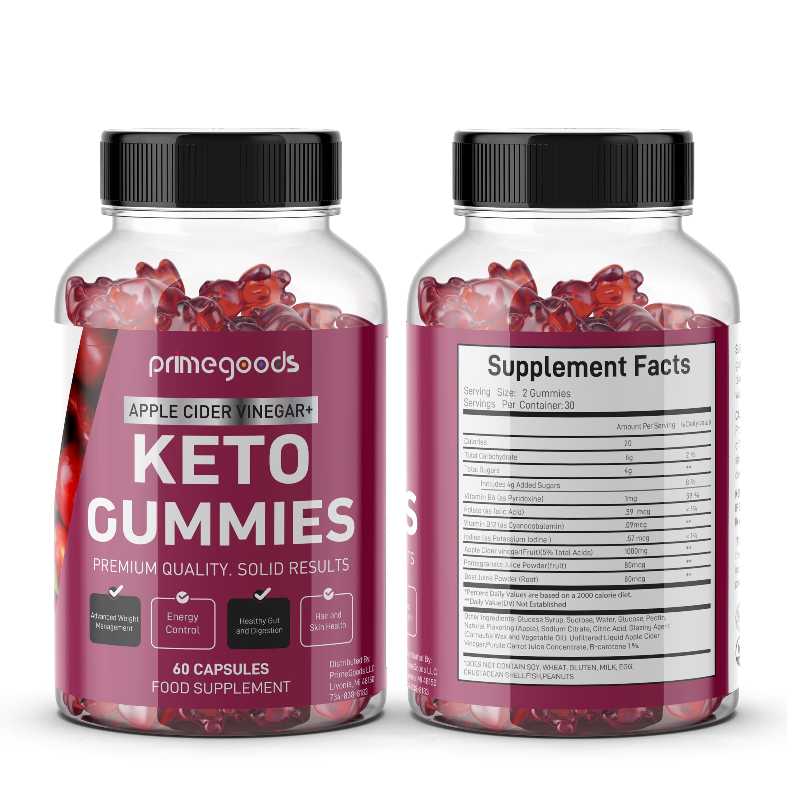 Keto ACV Gummies Advanced Weight Loss Formula-Apple Cider Vinegar gummies-1000mg avc with Vitamins B12 & B6- Weight Loss Gummies for Women and Men-Energy-Digestion-Natural-Pomegranite-Beetroot — Amazon image 8