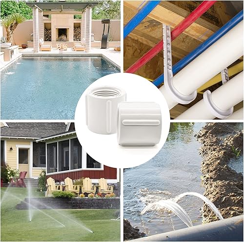 Miniatura 7 de 10 tubos roscados de PVC, acoplamiento de tubo hembra de 12 pulgada, conectores de tubería de PVC, montaje de tubería de PVC para rociadores, riego,