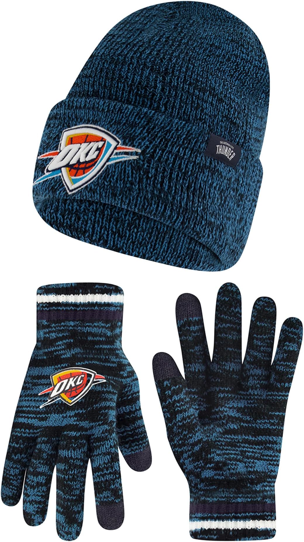 Youth NBA Official Super Soft Winter Beanie Knit Hat with Extra Warm Touch Screen Gloves
