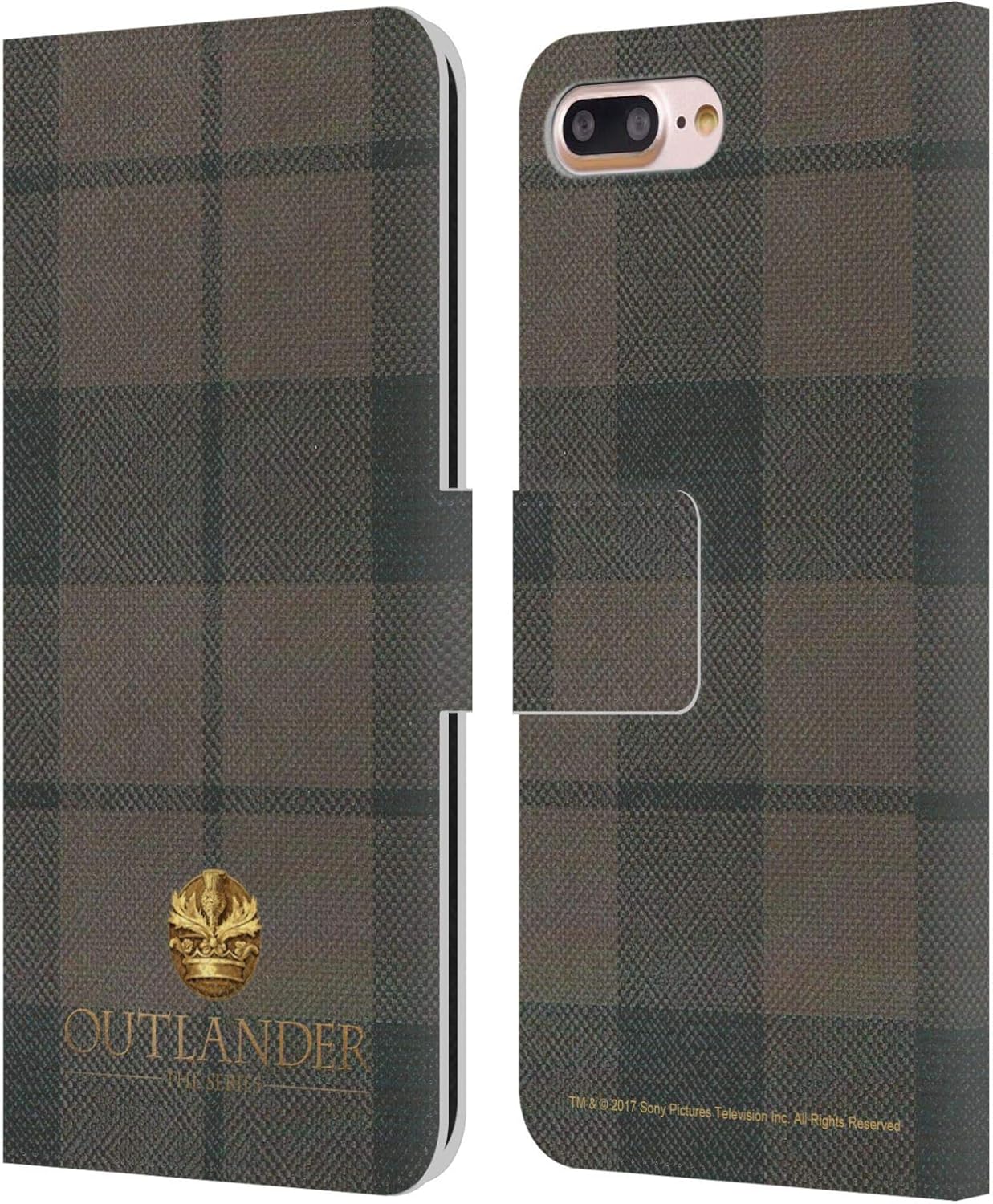 Head Case Designs Officially Licensed Outlander Mackenzie Tartans Leather Wallet Case Compatible with Apple iPhone 7 Plus/iPhone 8 Plus