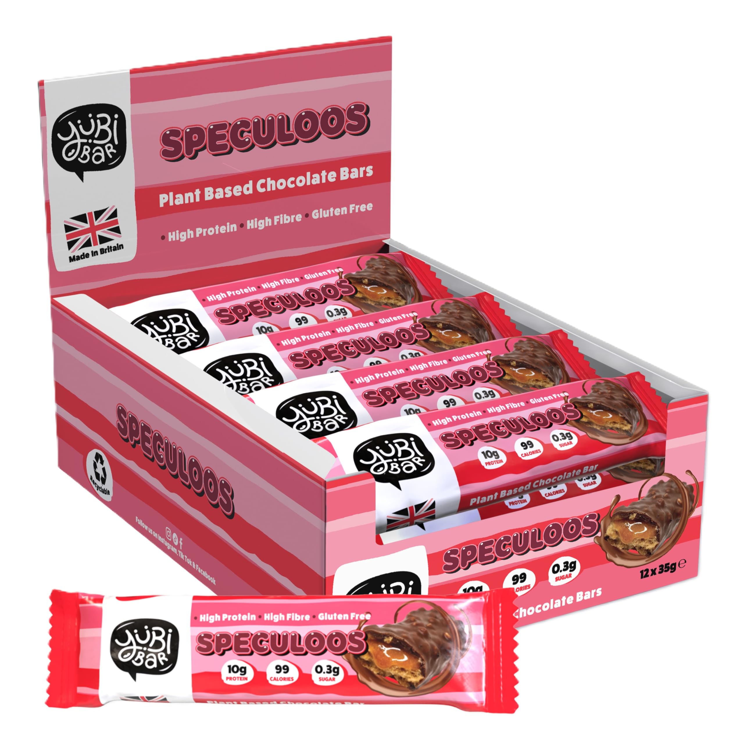Yubi Bar Protein Nutrition Bar Protein Bars Speculoos - 12 X 35G