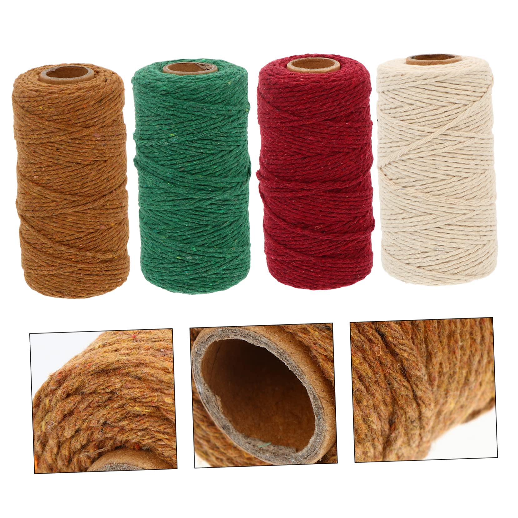 Lurrose 16rollos Cuerdas De Macramé De Algodón Natural Burdeos para Manualidades y Decoraciones De Pared Alta Resistencia y Durabilidad