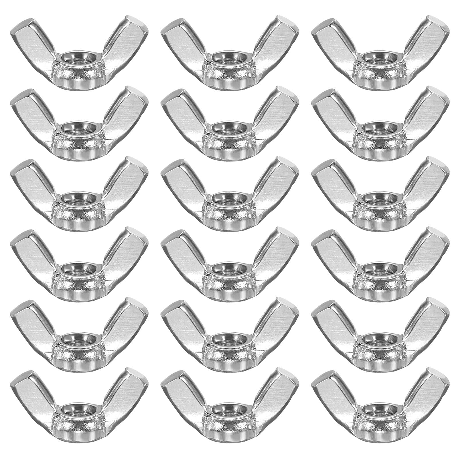 PATIKIL Wing Nuts, 20 Pcs M4 x 0.7 Stainless Steel Butterfly Wing-Nut Fasteners Parts Metric Thread for Repair Install House Furniture Boat, Silver