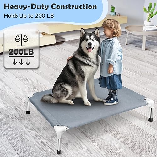 Miniatura 2 de Cama elevada para perros al aire libre, camas para perros grandes, camas elevadas de enfriamiento portátiles para perros grandes para interiores,