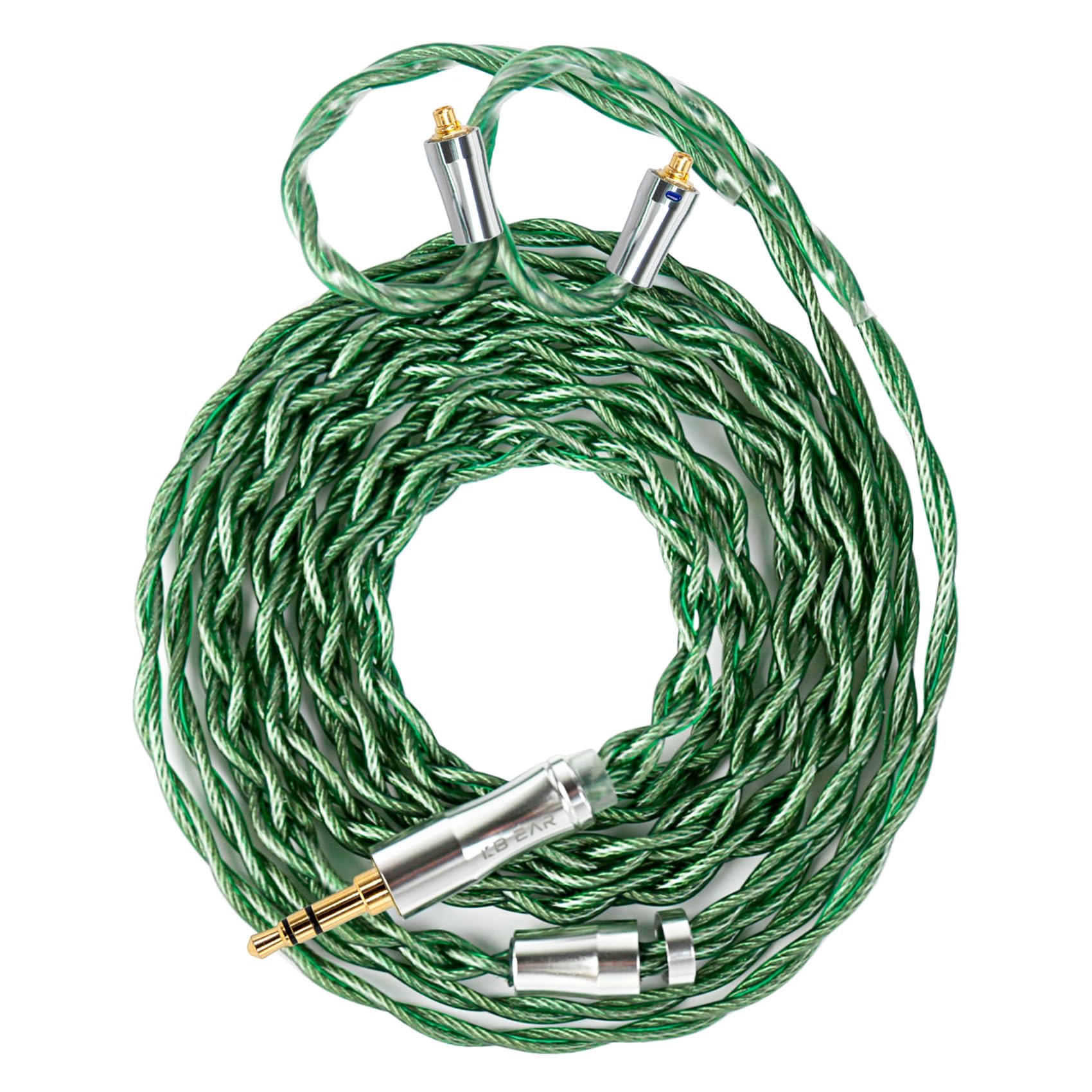 keephifi KBEAR Aegis IEM Kabel, 4-Adriges Versilbertes Ohrhörerkabel, 120cm HiFi-Kopfhörer Kabel für Shu-re SE315/ SE425/ SE535/ SE846/ SE215, TIN-HIFI T2/ T4, Fi-iO FH3/ FH7S (MMCX, 3,5-mm Stecker)