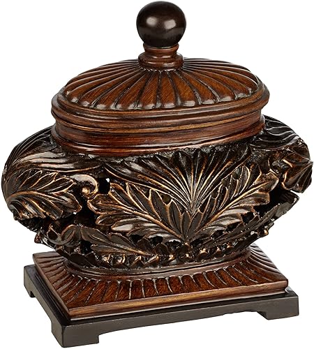 Miniatura 8 de Weldona tazón marrón decorativo con tapa