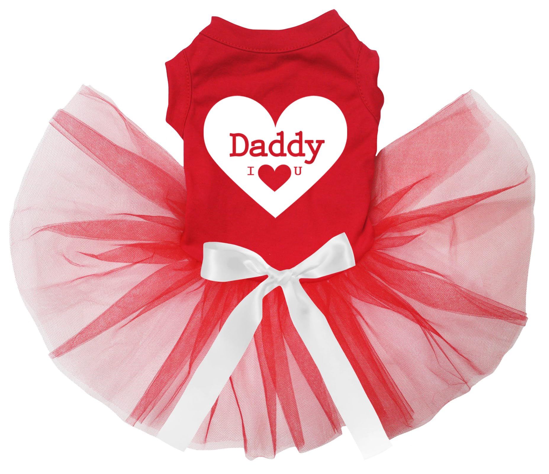 Robe pour chien Rouge Taille S Daddy I Love U en coton confortable