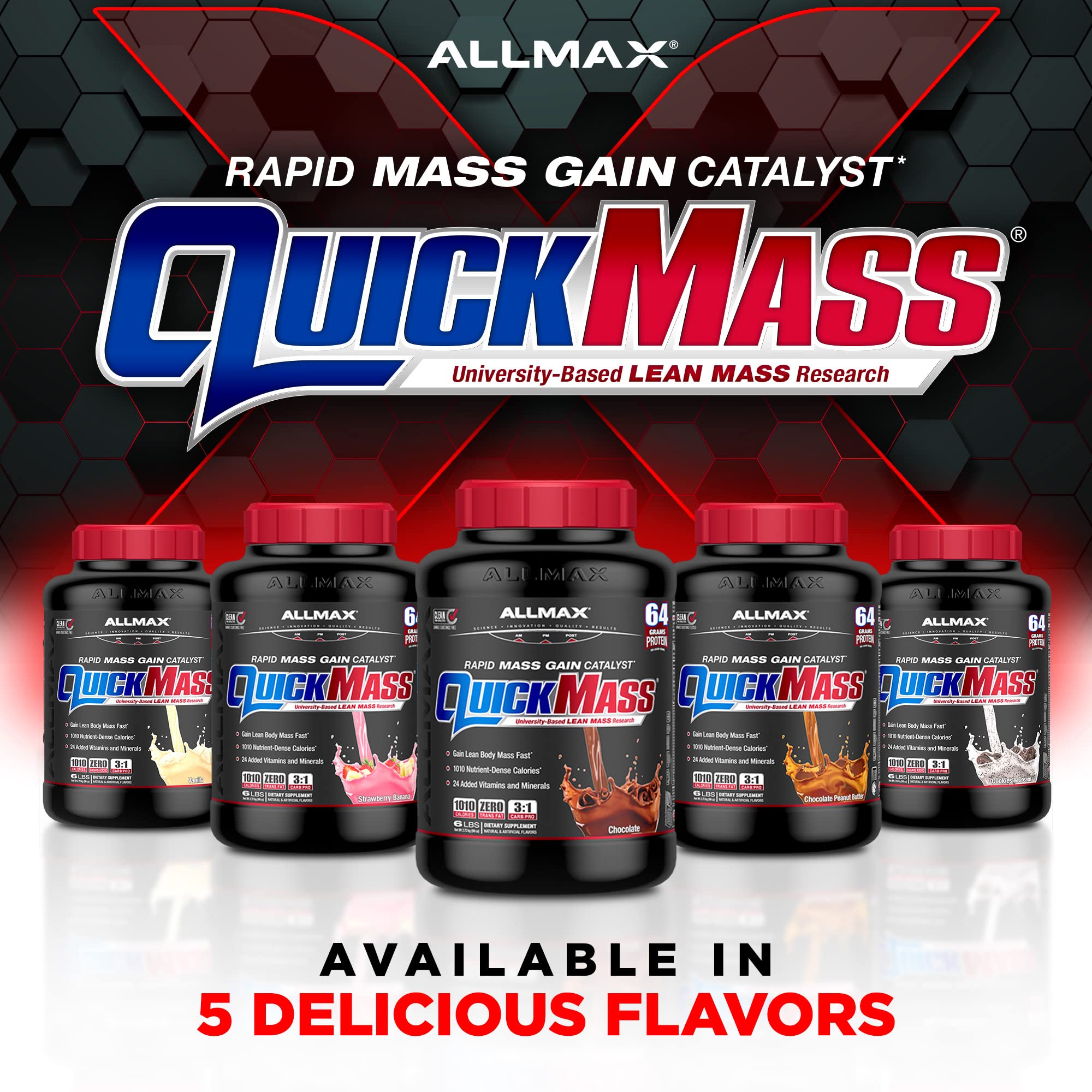 ALLMAX Nutrition QuickMass, Rapid Mass Gain Catalyst, Premium Mass Gainer with Complex