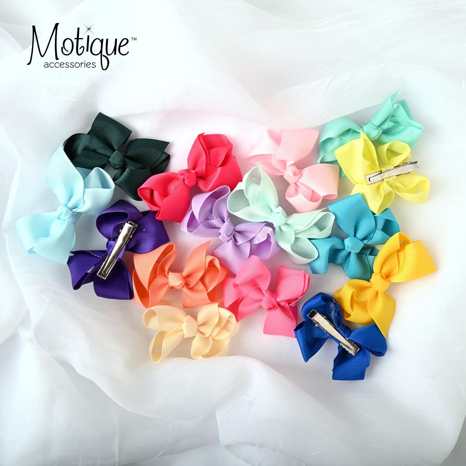 Small Solid Bow for Girls - Set of 12 (Pale Pink)