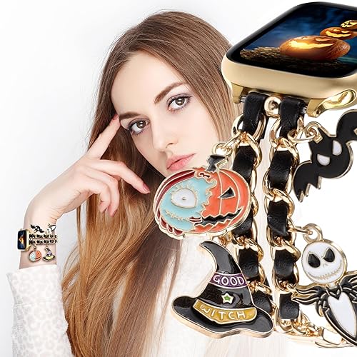 Miniatura 3 de WONMILLE Correa compatible con Apple Watch de 1.732 in 1.772 in 1.929 in 1.654 in 1.496 in 1.575 in 1.614 in mujer elegante diseño de cadena con