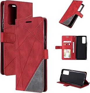 QiongNi Case for Oppo A54S Case Cover,Case for Oppo A16 Leather Case,Case for Oppo A54S CPH2273 / A16 CPH2269 CPH2275 / A16S CPH2271 Case Flip Pu Leather Cover Red